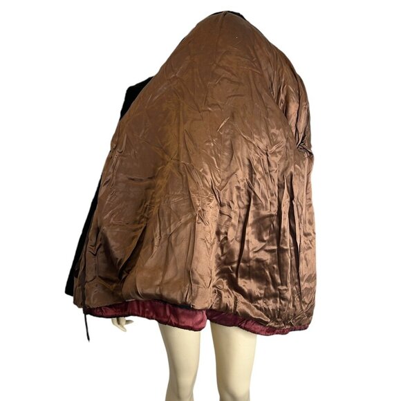 Vintage 50s Brown Faux Fur Coat Hollywood Retro Glam Mob Wife Retro Chic‎ Sz L - Picture 6 of 11
